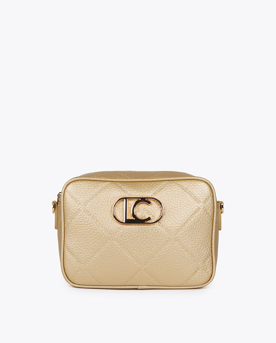Monogram Diamond Oval Logo Faux Leather Crossbody