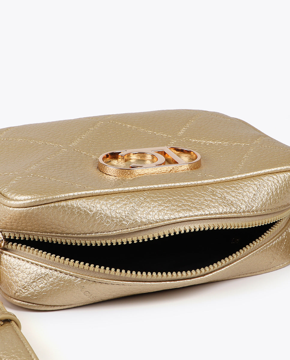 Monogram Diamond Oval Logo Faux Leather Crossbody
