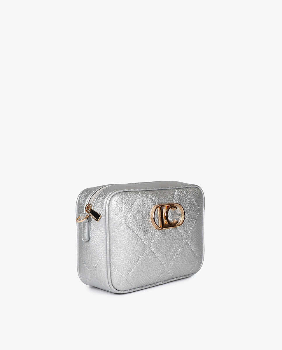 Monogram Diamond Oval Logo Faux Leather Crossbody