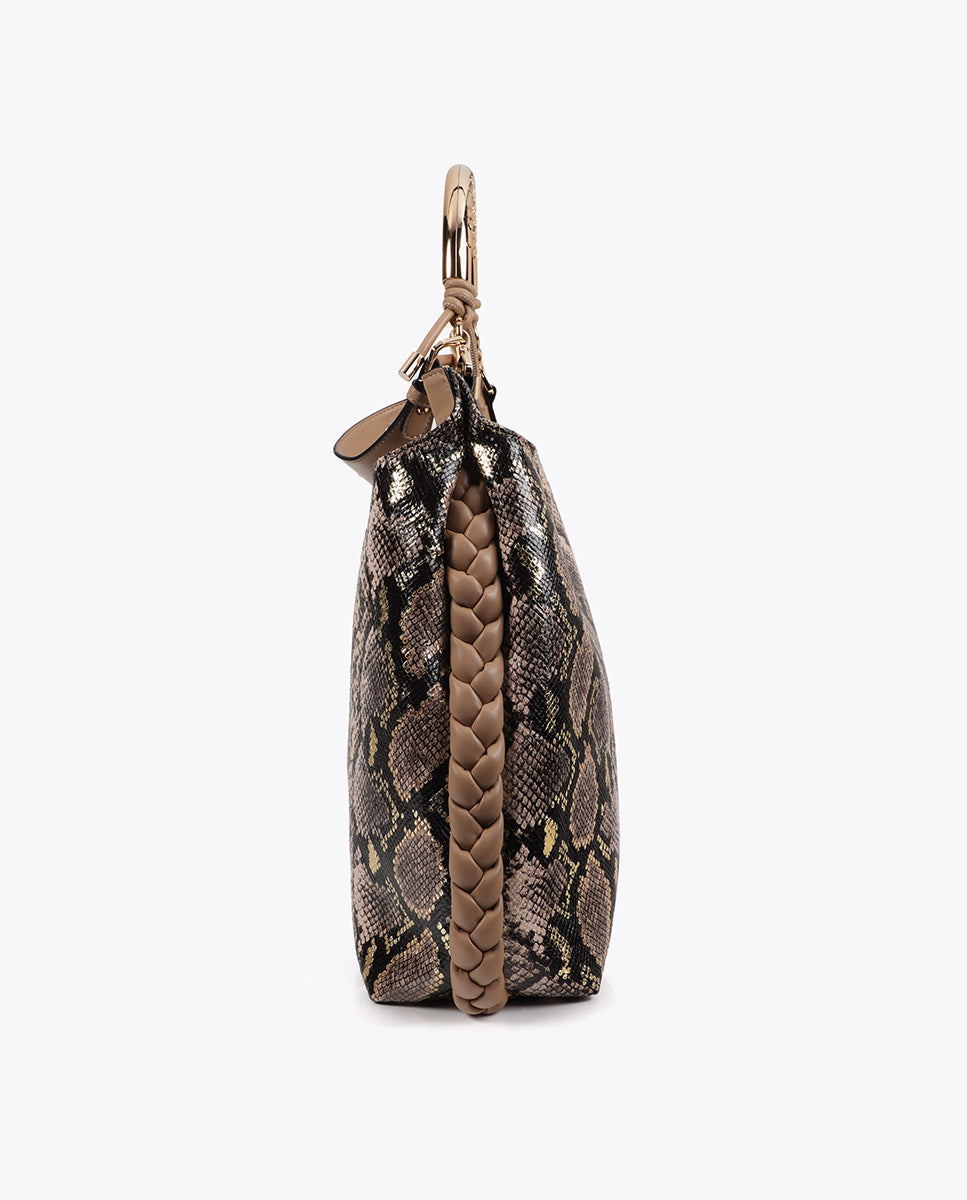 Metallic Handle Shopper Bag