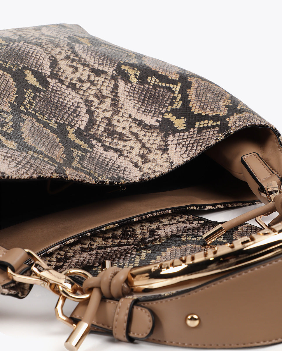 Metallic Handle Shopper Bag