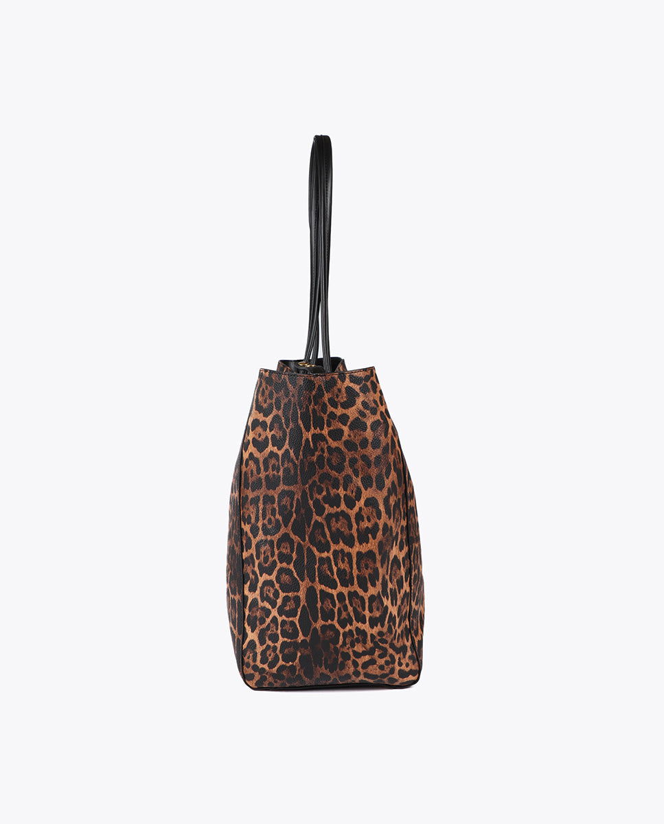 Leopard Print Shopper Bag with LC Logo