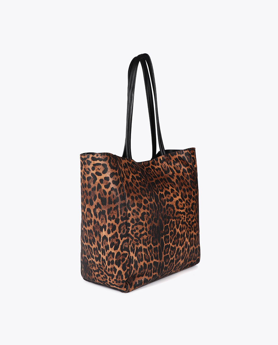 Leopard Print Shopper Bag with LC Logo