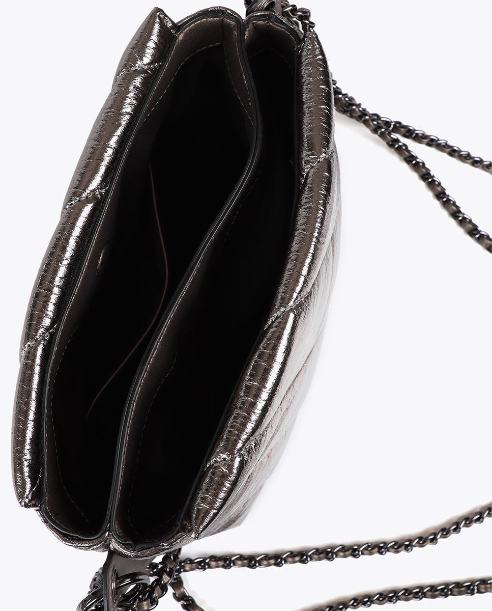 Quilted Metallic Crossbody Bag