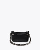 Wrinkled Faux Leather Bag with Metallic Details and Studs