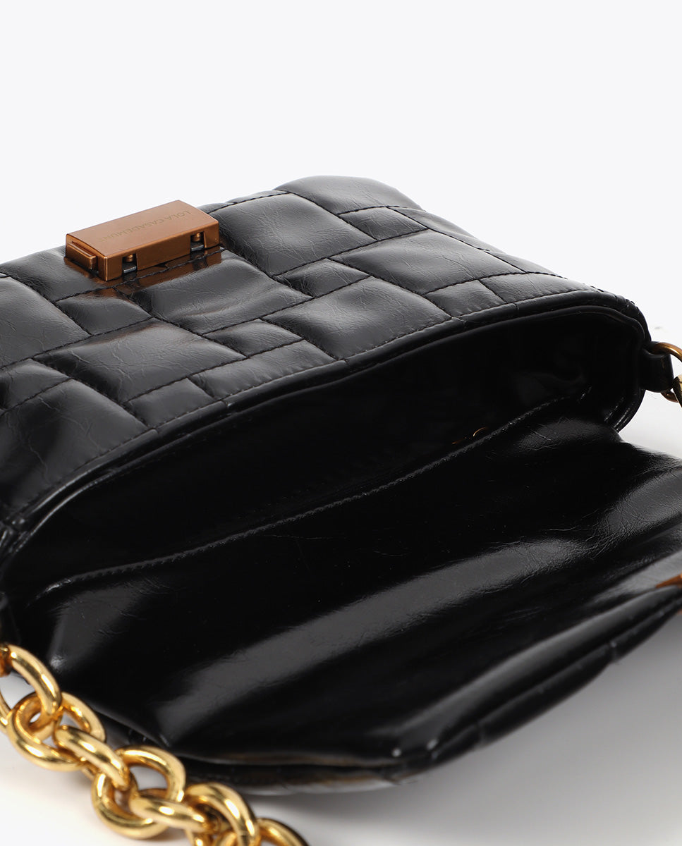 Padded Shoulder Bag with Custom Automatic Closure