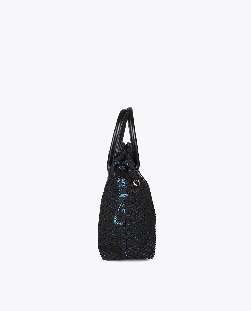 Blue Interior Mesh Fabric Shoulder Bag