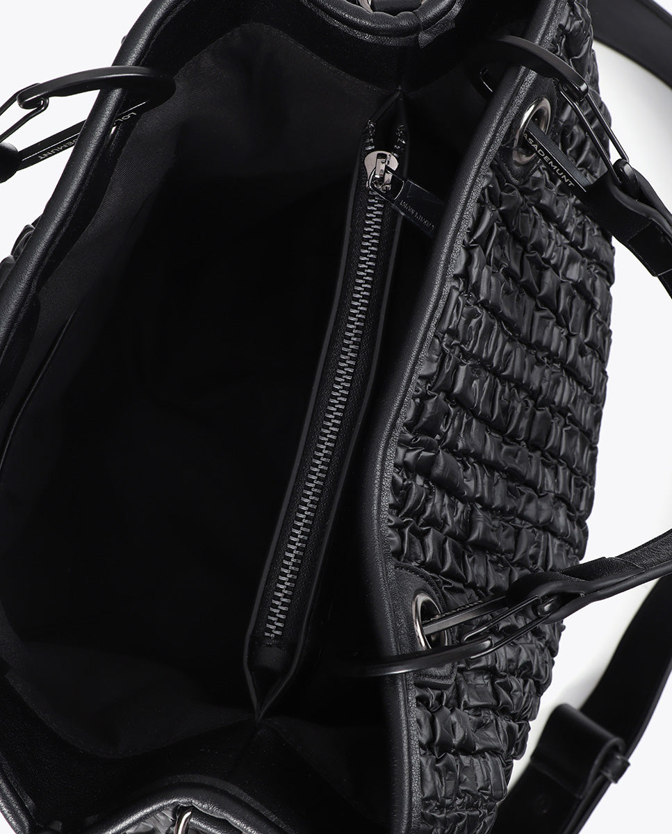 Ruched Leather Effect Bag