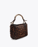 Metallic Handle Shoulder Bag Custom Animal Print