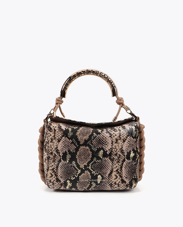 Bag with Metallic Personalized Handle Python Effect