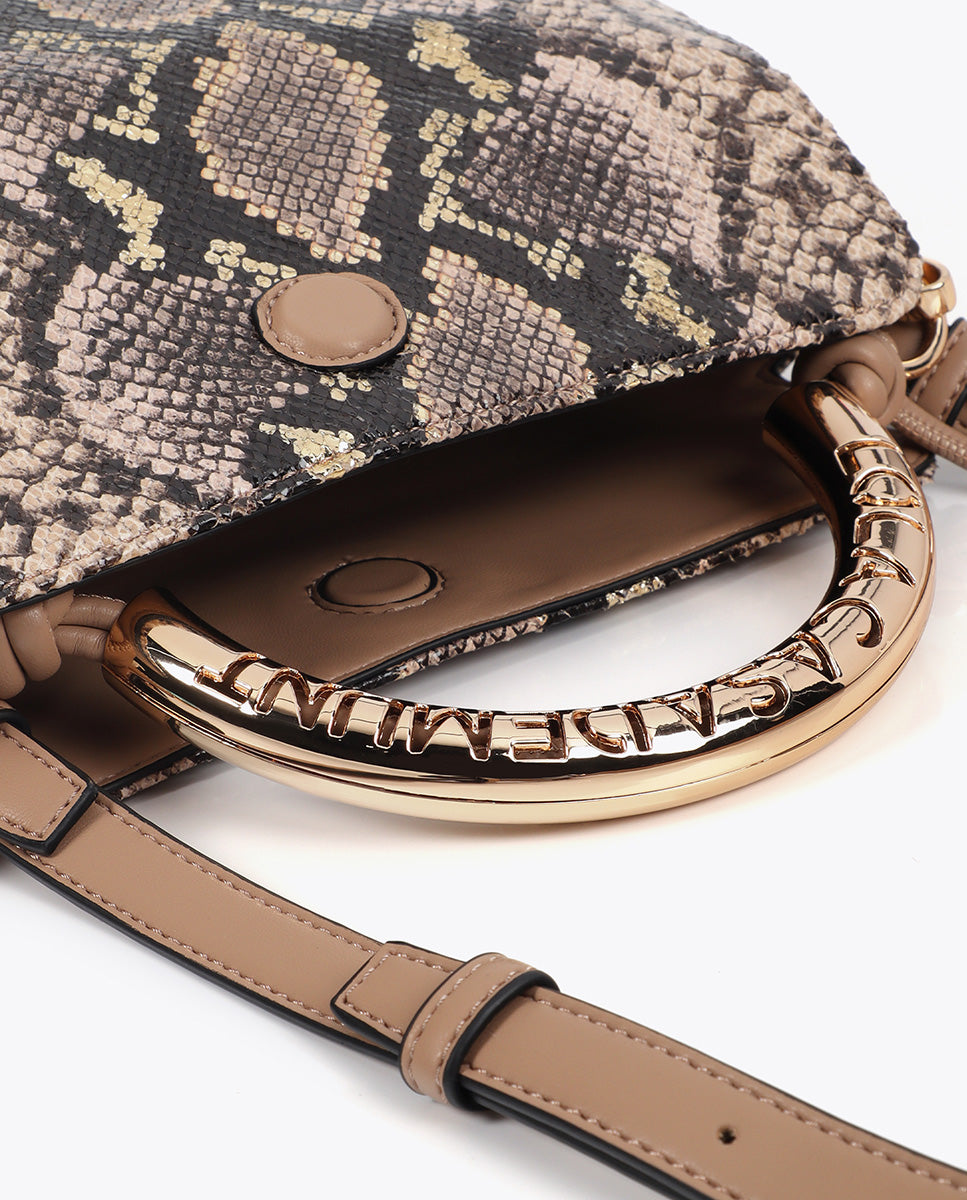 Bag with Metallic Personalized Handle Python Effect