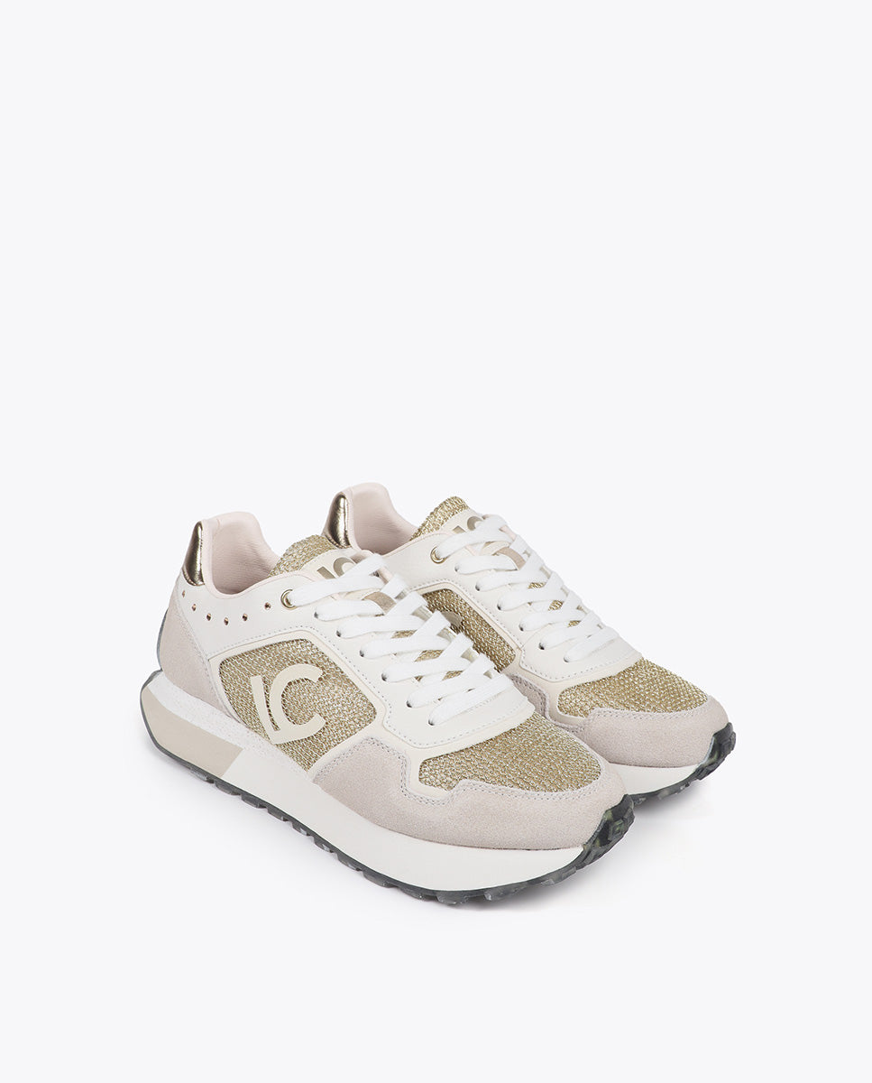 Sneaker with Custom Sole and Animal Print and Leather Details