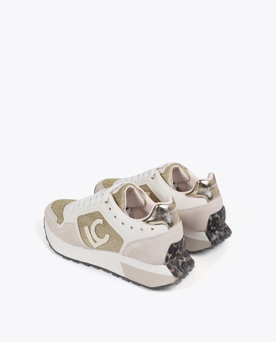 Sneaker with Custom Sole and Animal Print and Leather Details