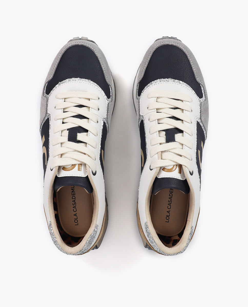 Animal print trainers with personalised sole and leather details