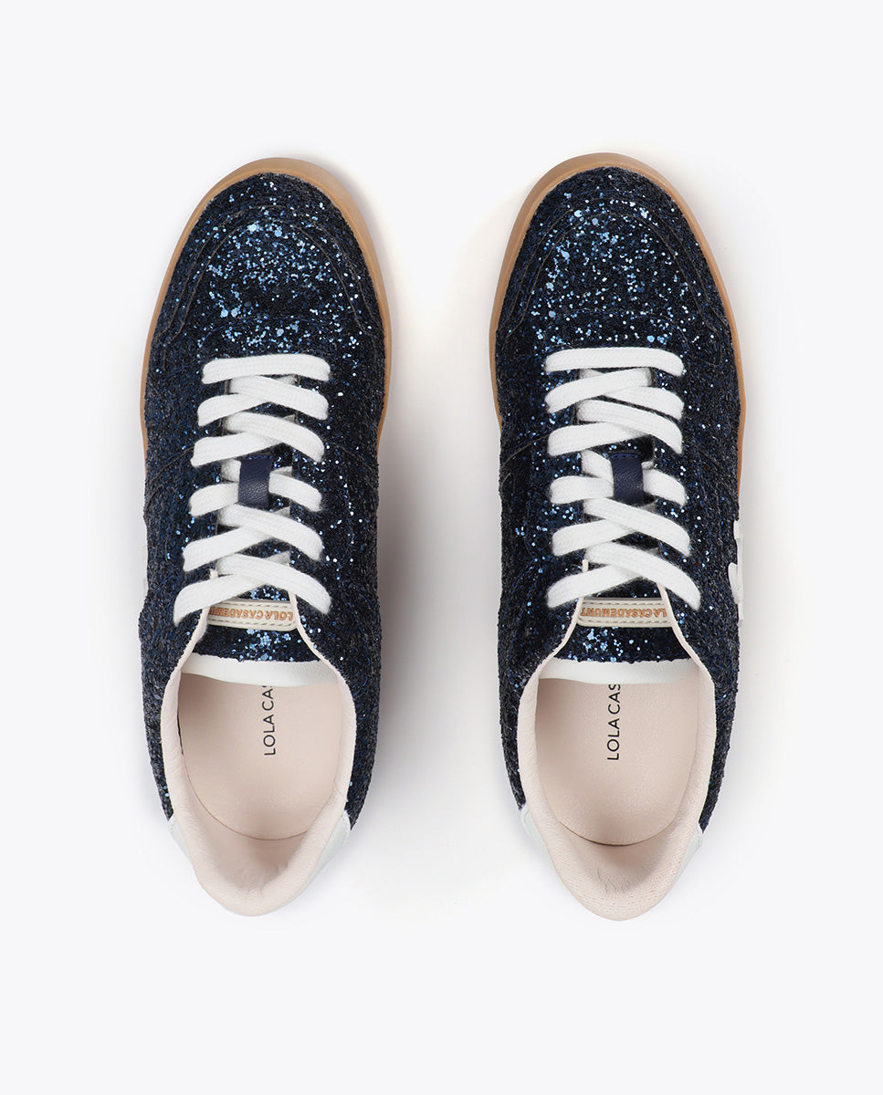 Sneakers with Hidden Wedge and Leather Details