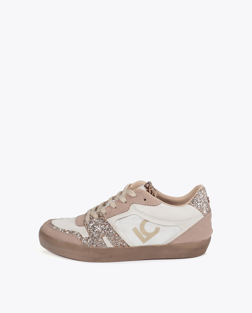 Wedge Sneaker with Leather Details