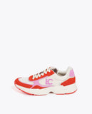 Running Sole Sneaker with Mixed Fabrics and Leather