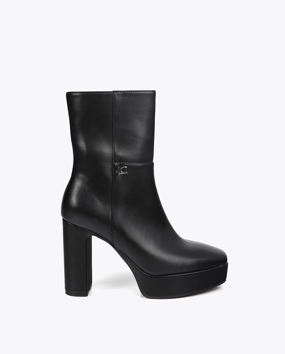 Platform Ankle Boot in Suede Effect