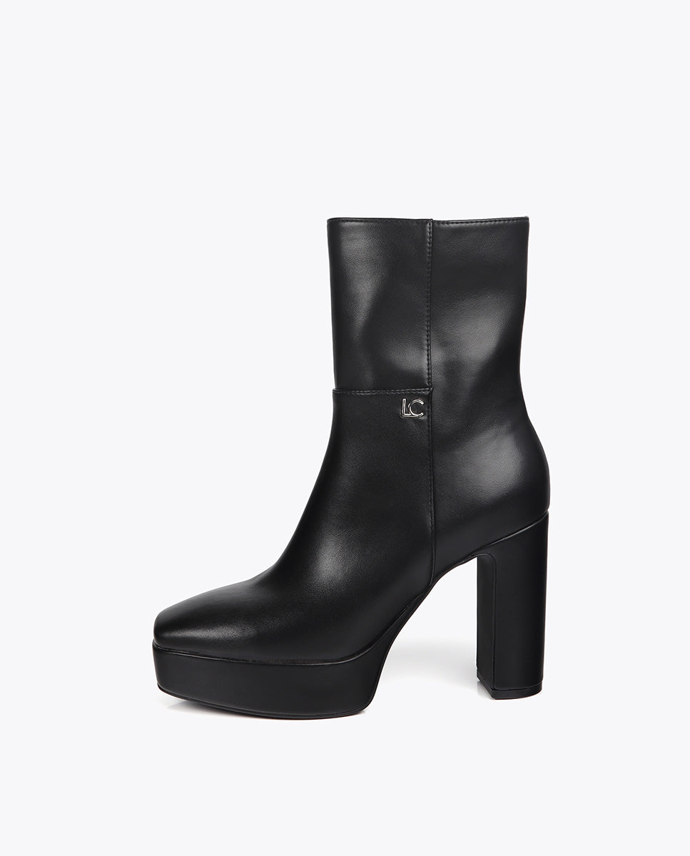 Platform Ankle Boot in Suede Effect
