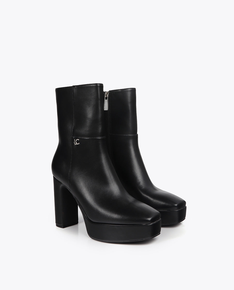 Platform Ankle Boot in Suede Effect