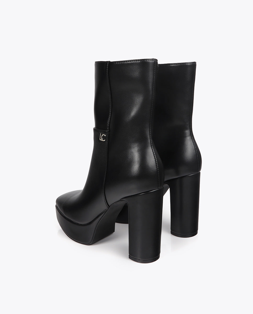 Platform Ankle Boot in Suede Effect