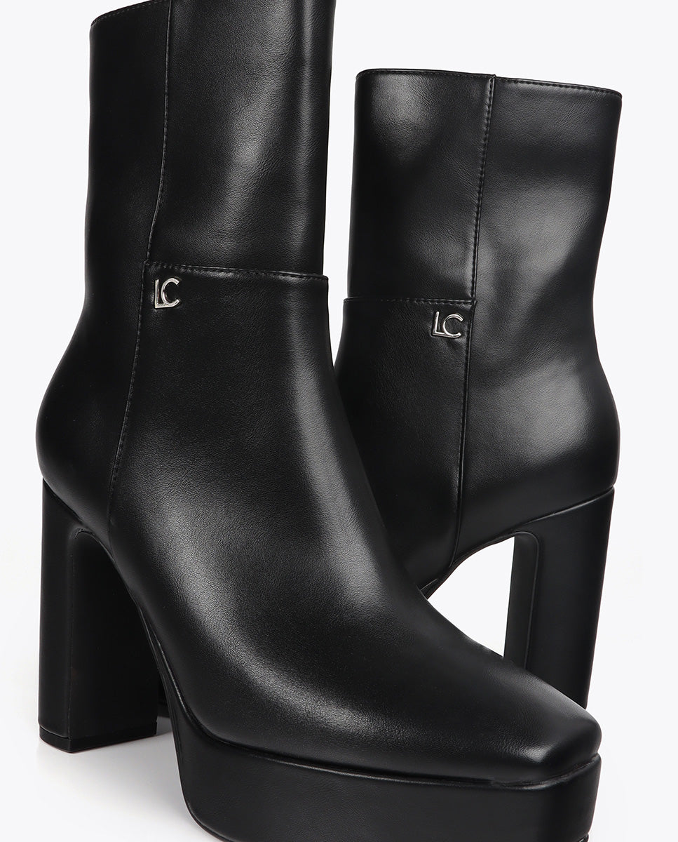 Platform Ankle Boot in Suede Effect