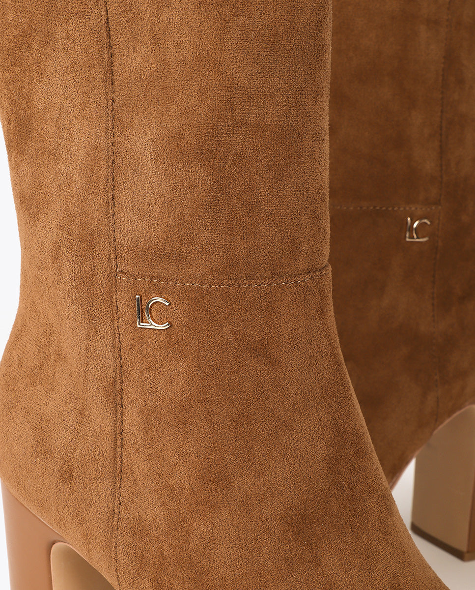 Platform Ankle Boot in Suede Effect