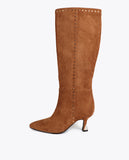 High Boot with Custom Heel and Square Stud Detail