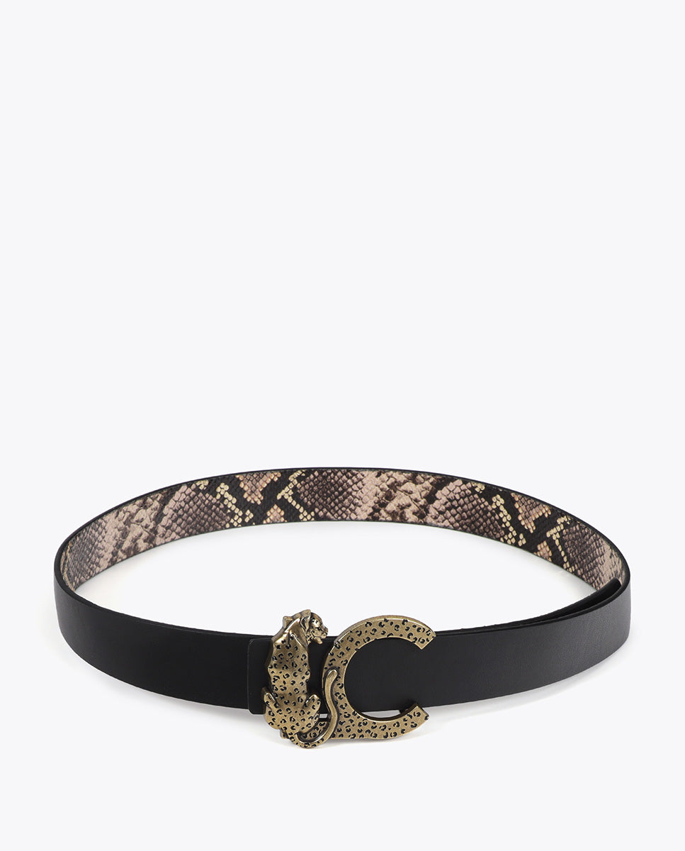 Reversible Belt with LC Leopard Buckle