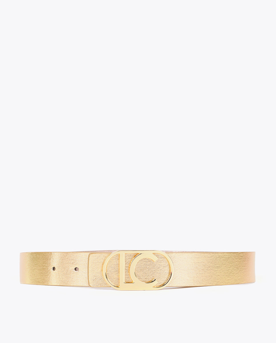 Reversible Belt with Metallic Oval Buckle