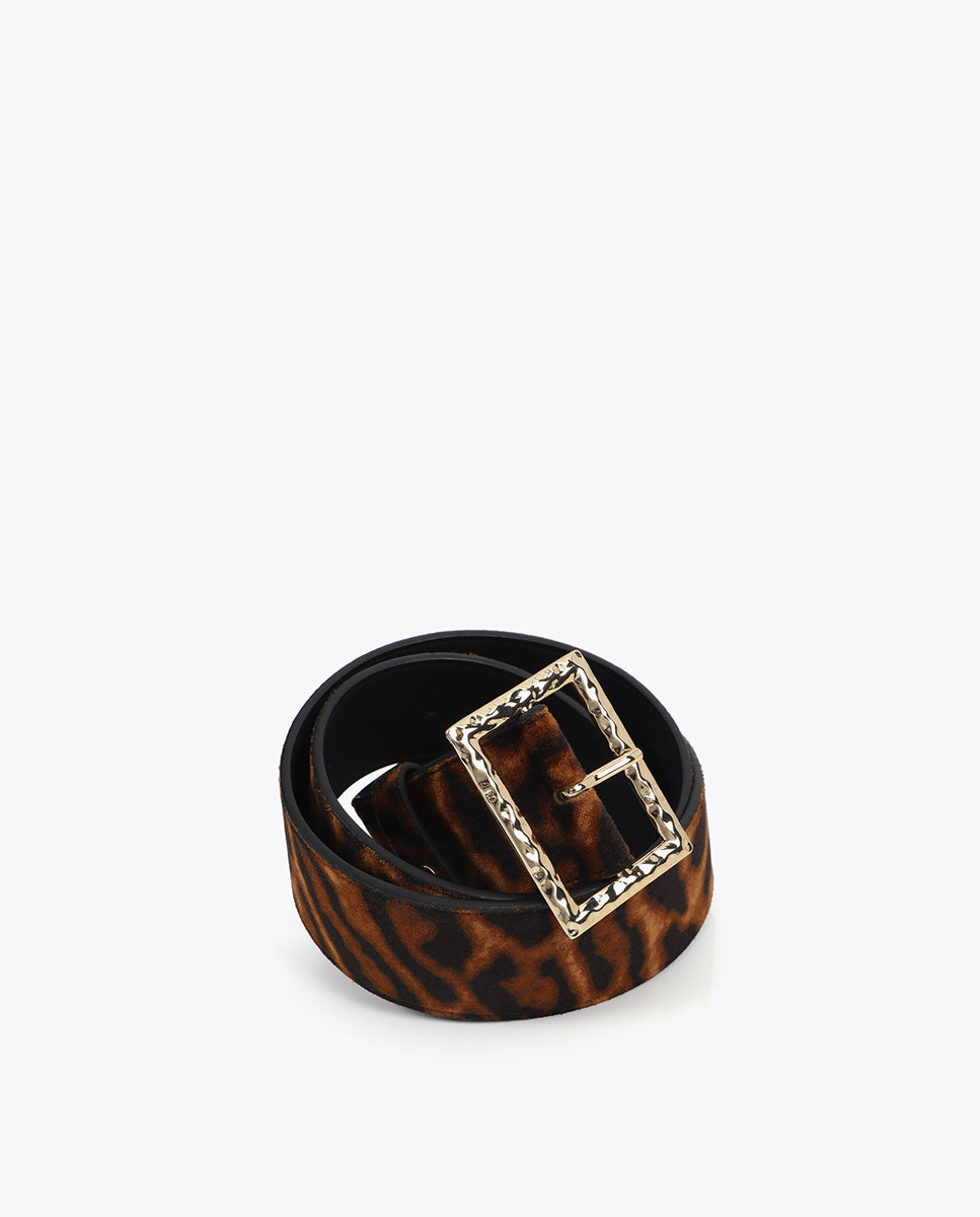 Wide Animal Print Belt
