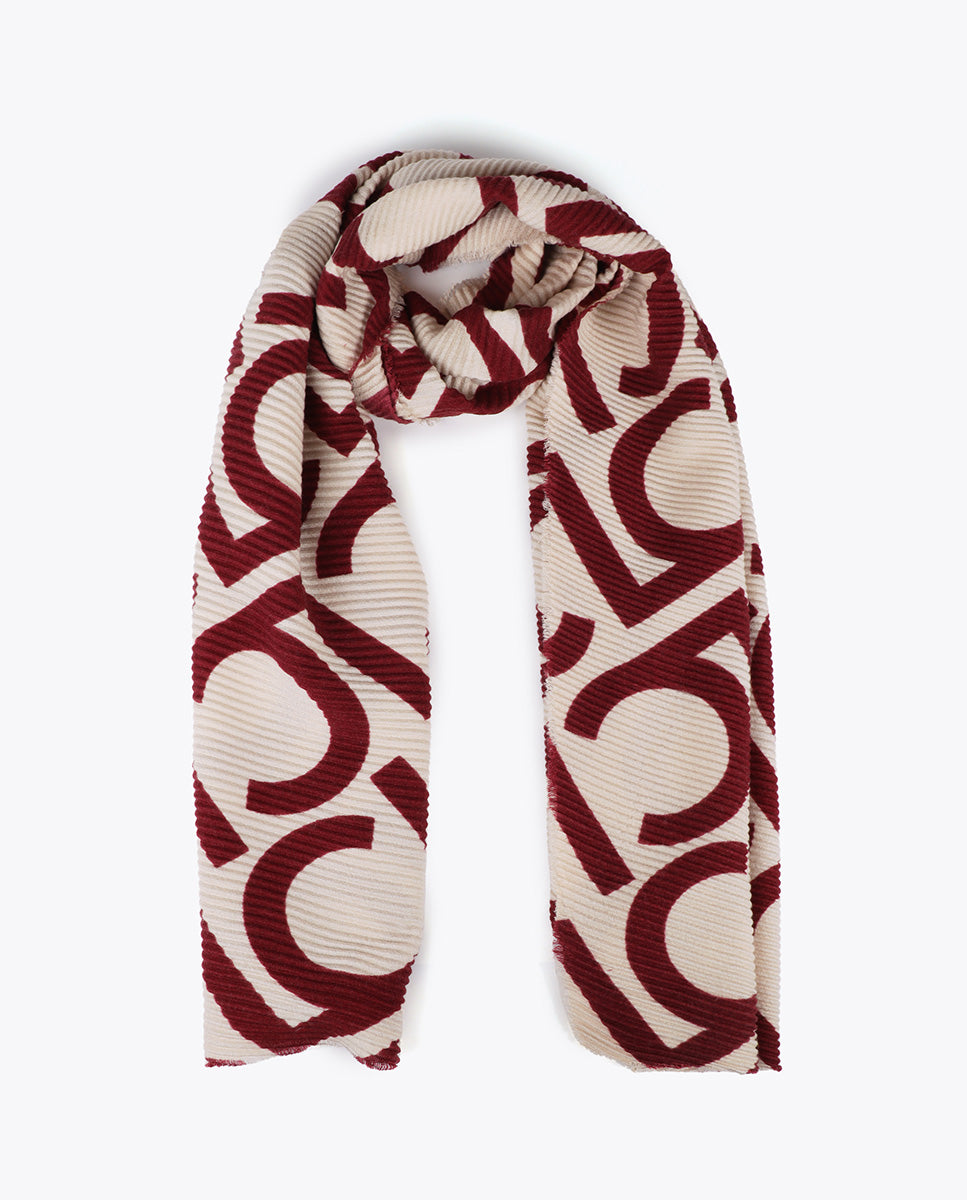 Two-tone Pleated Scarf