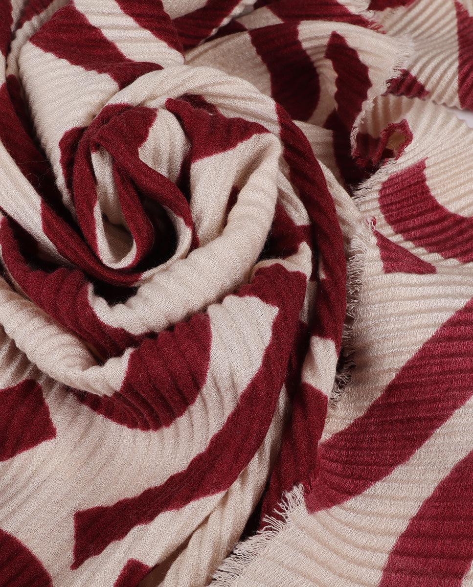 Two-tone Pleated Scarf