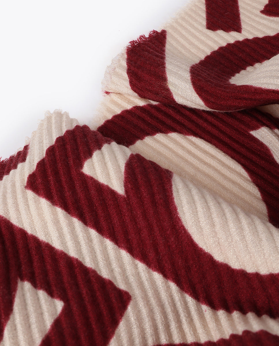 Two-tone Pleated Scarf