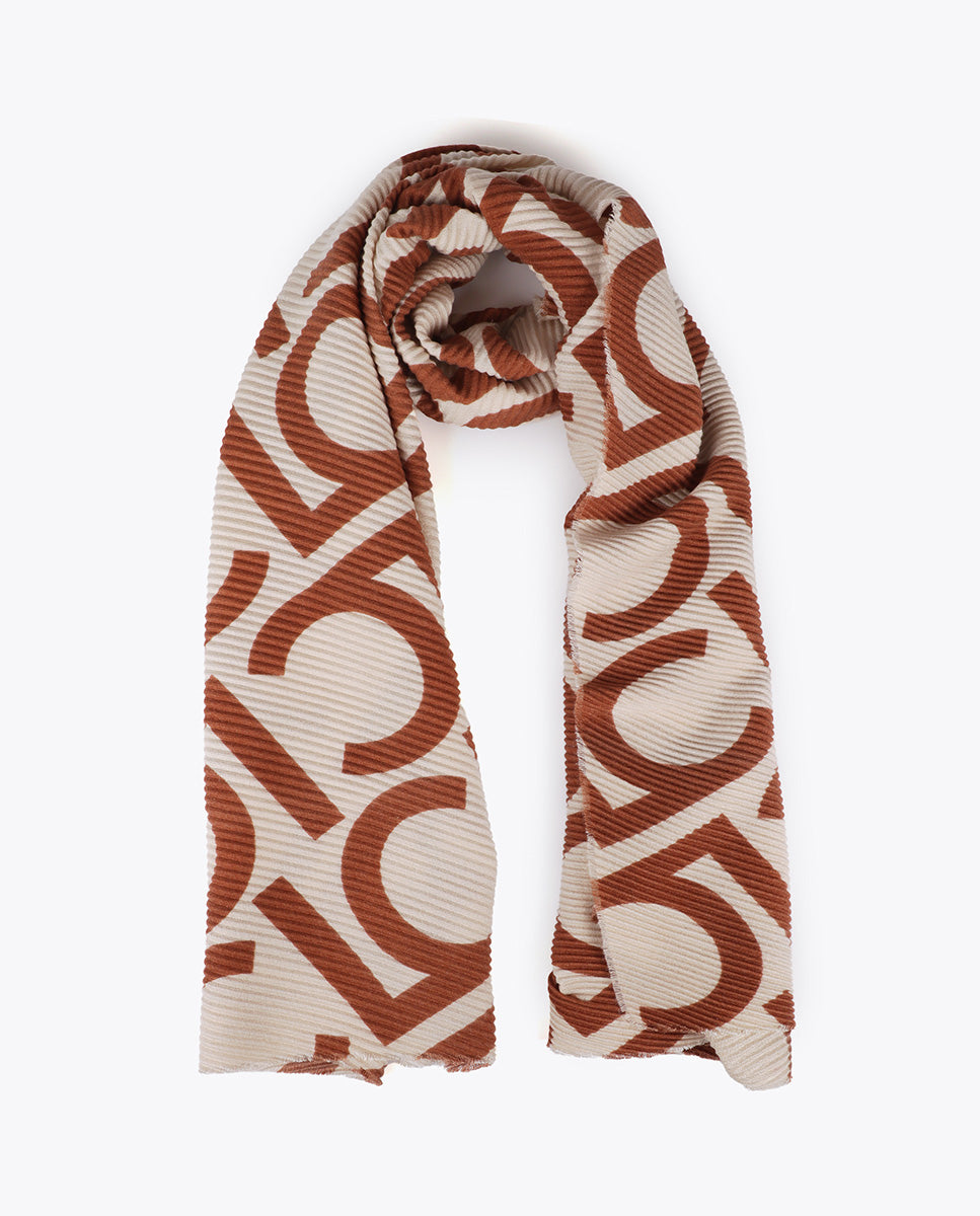 Two-tone Pleated Scarf