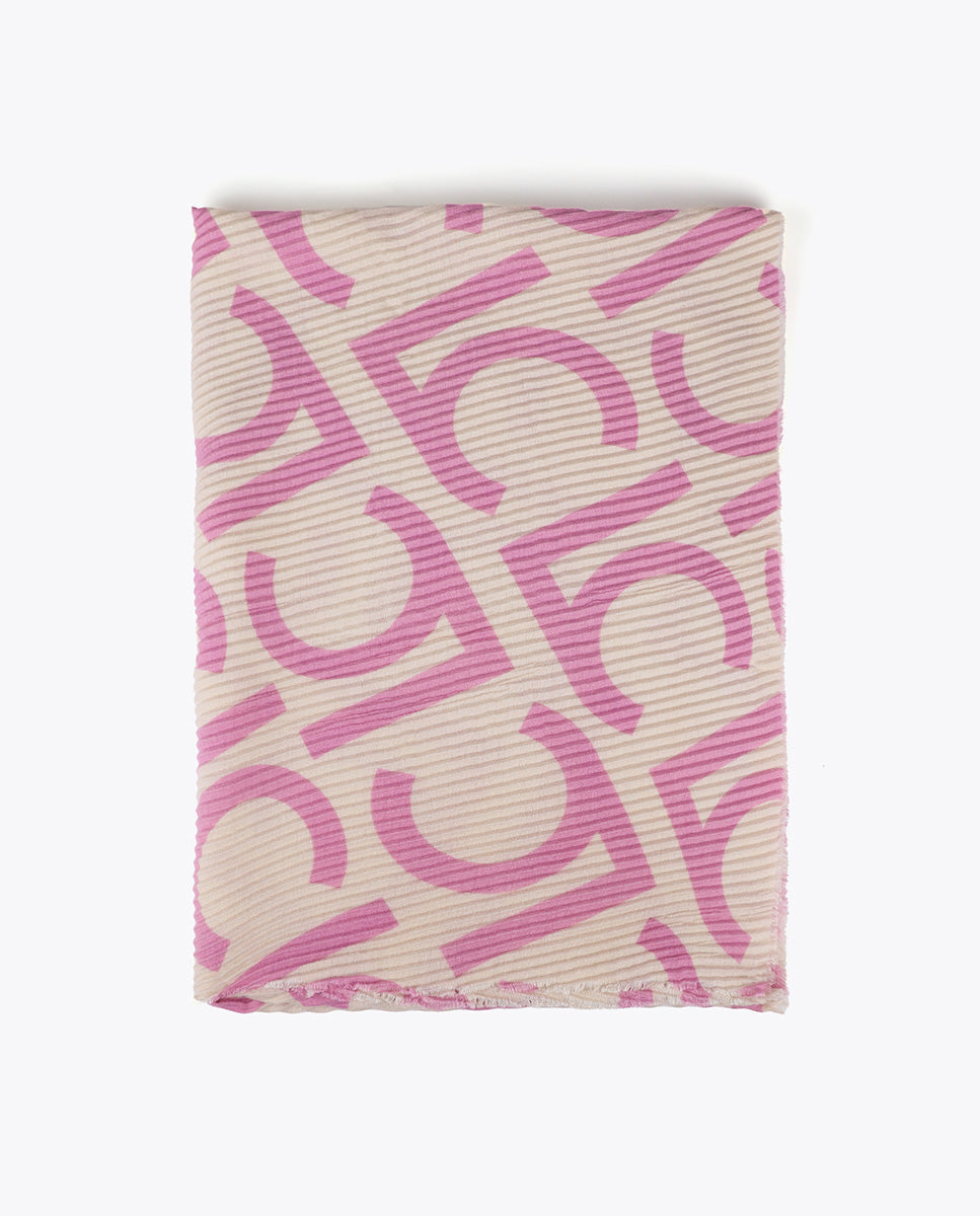 Two-tone Pleated Scarf