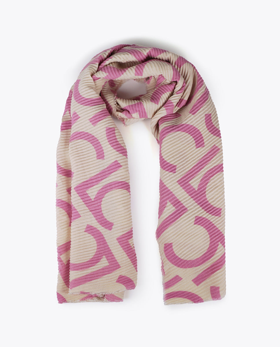 Two-tone Pleated Scarf