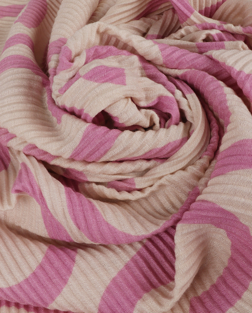Two-tone Pleated Scarf