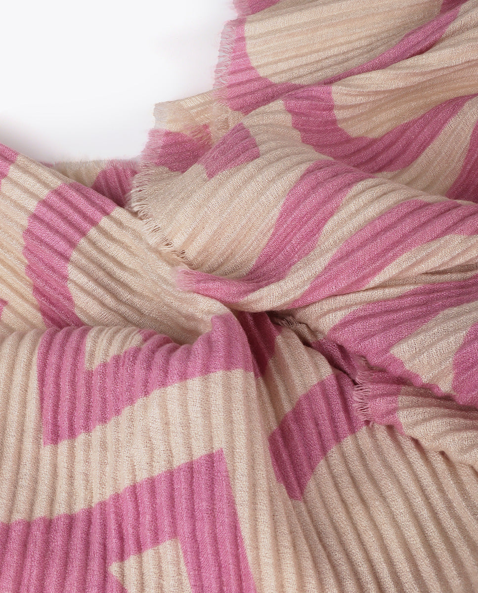 Two-tone Pleated Scarf