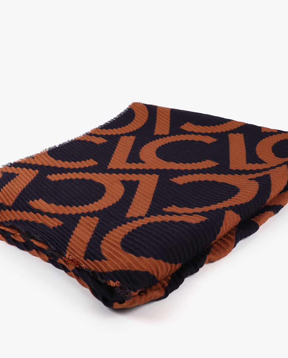 Two-tone Pleated Scarf