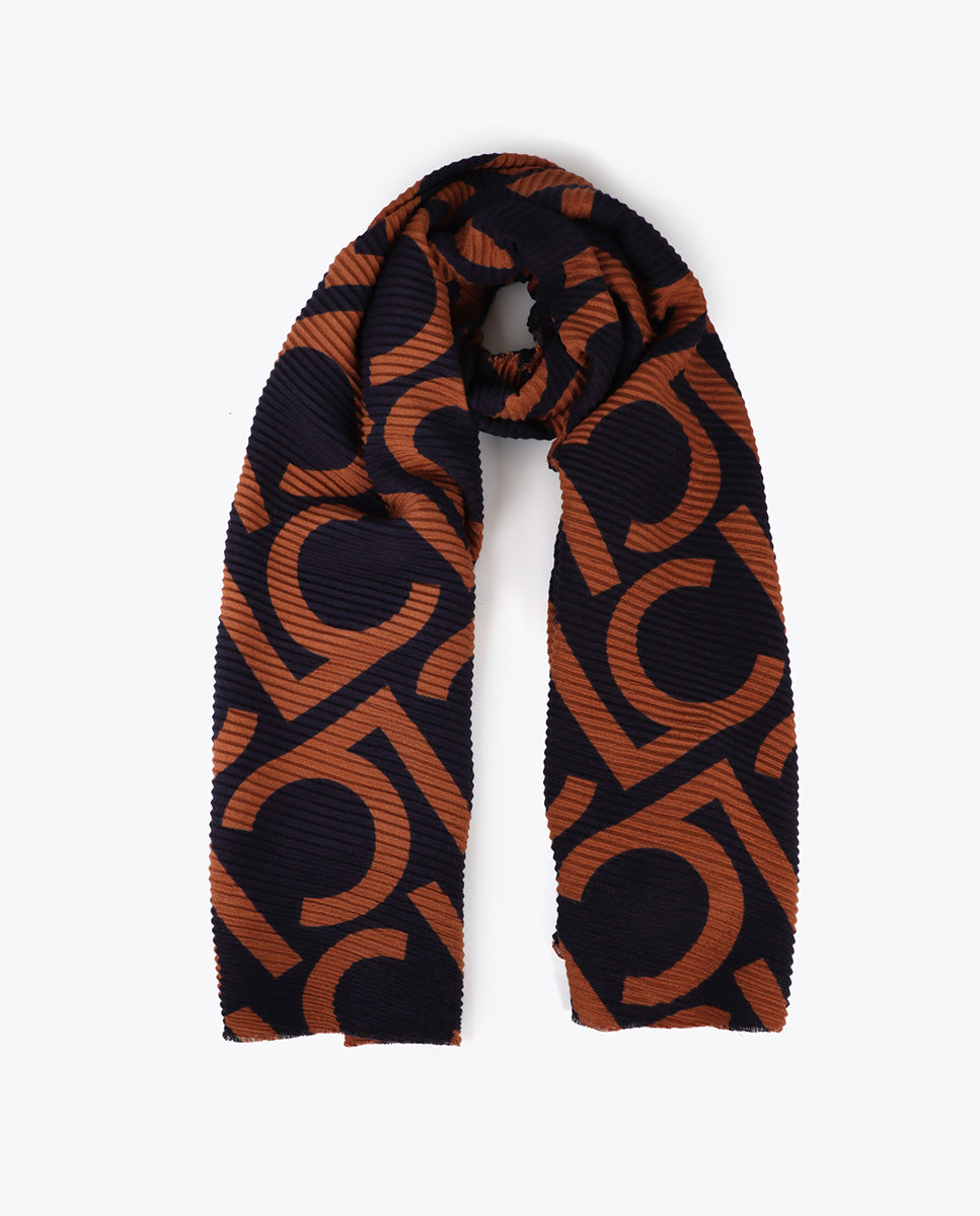Two-tone Pleated Scarf