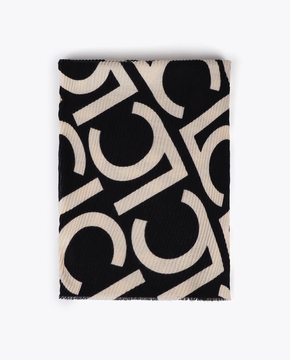 Two-tone Pleated Scarf