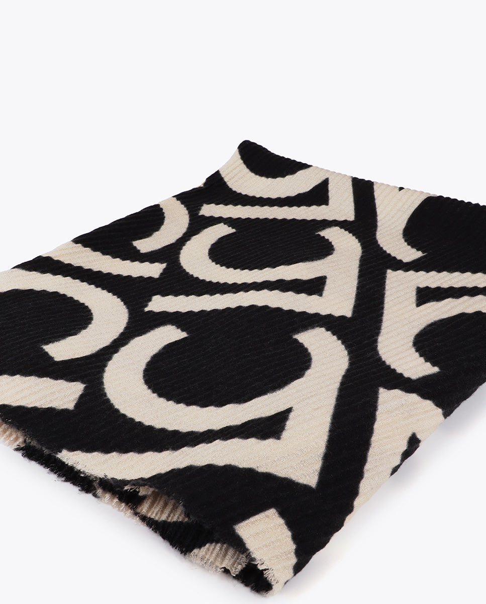 Two-tone Pleated Scarf