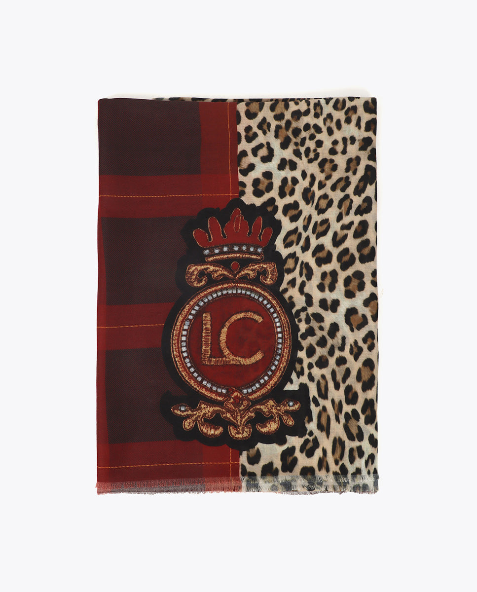 Animal Print and Tartan Scarf