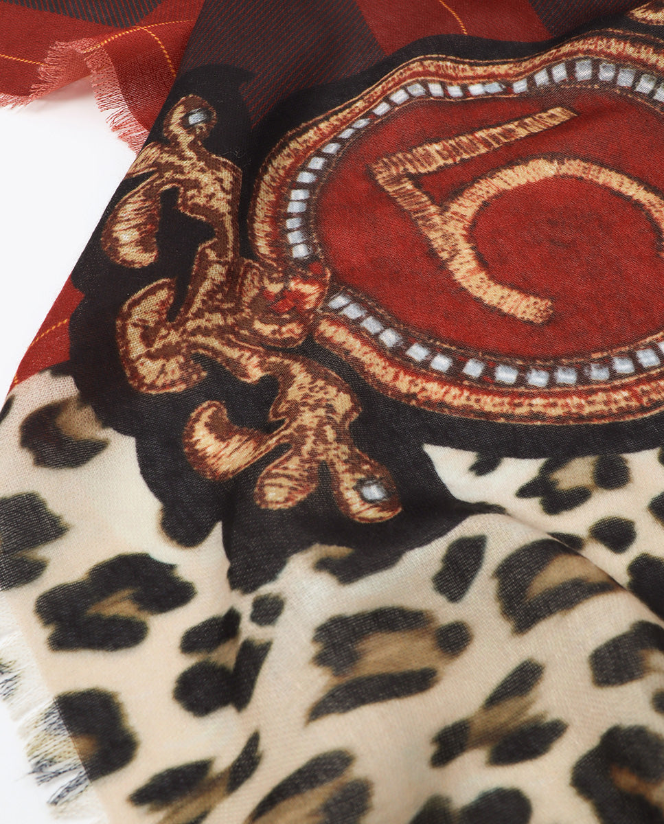 Animal Print and Tartan Scarf