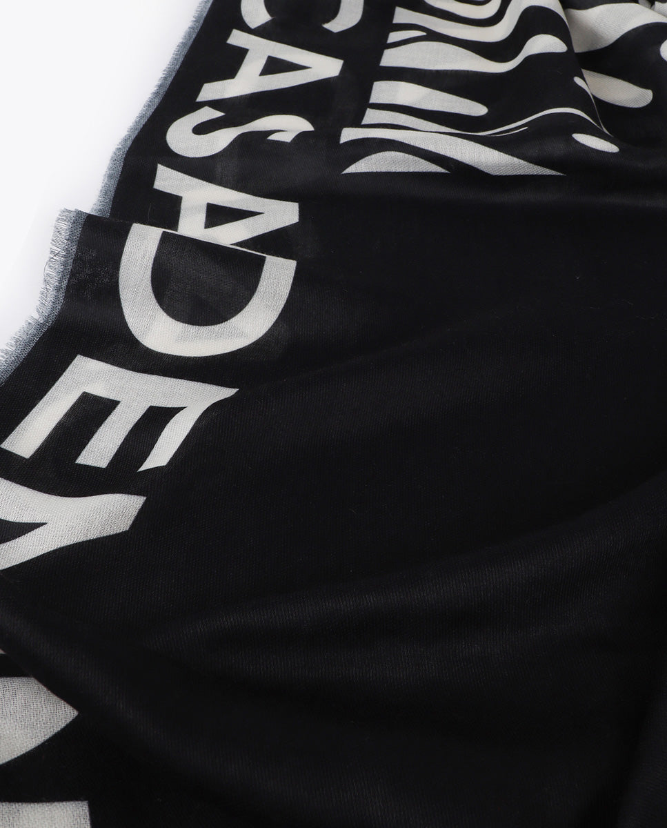 Zebra and Solid Print Scarf