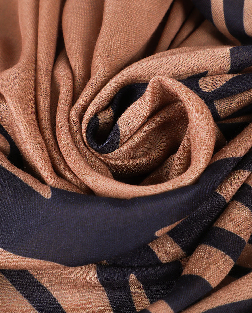 Zebra Print and Solid Scarf