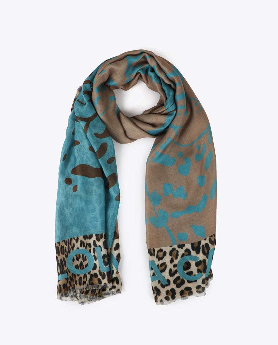 Double-Sided Tiger Face Print Scarf
