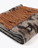 Animal Print Scarf with Fringes