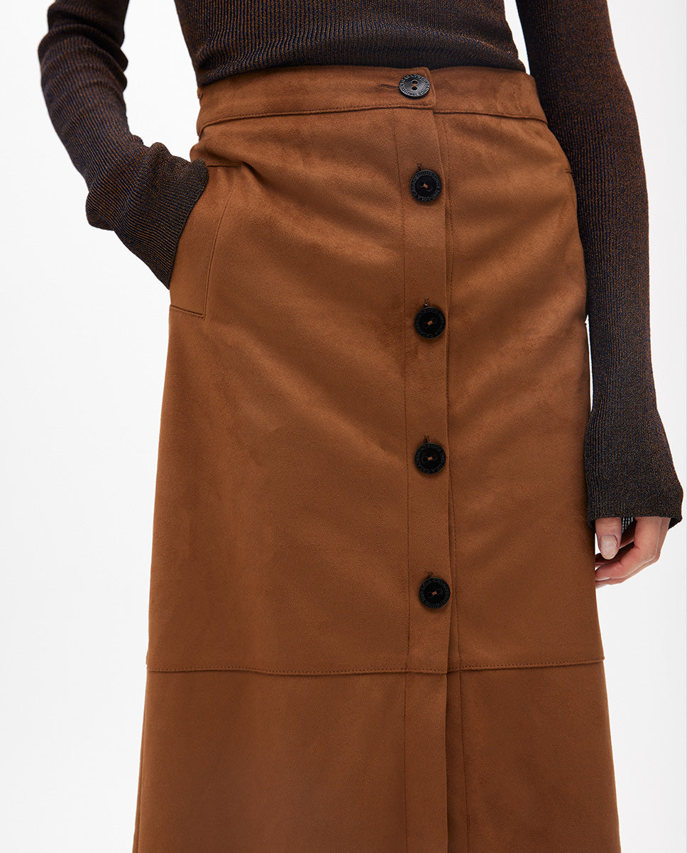 Midi Suede Pencil Skirt